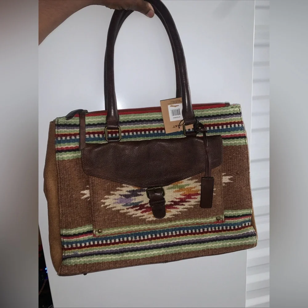 Ariat Red and Brown Baby Bag with Textured Finish